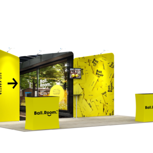 tension fabric booth with 2 table and tv bracket 20x10 package mx tfpac32